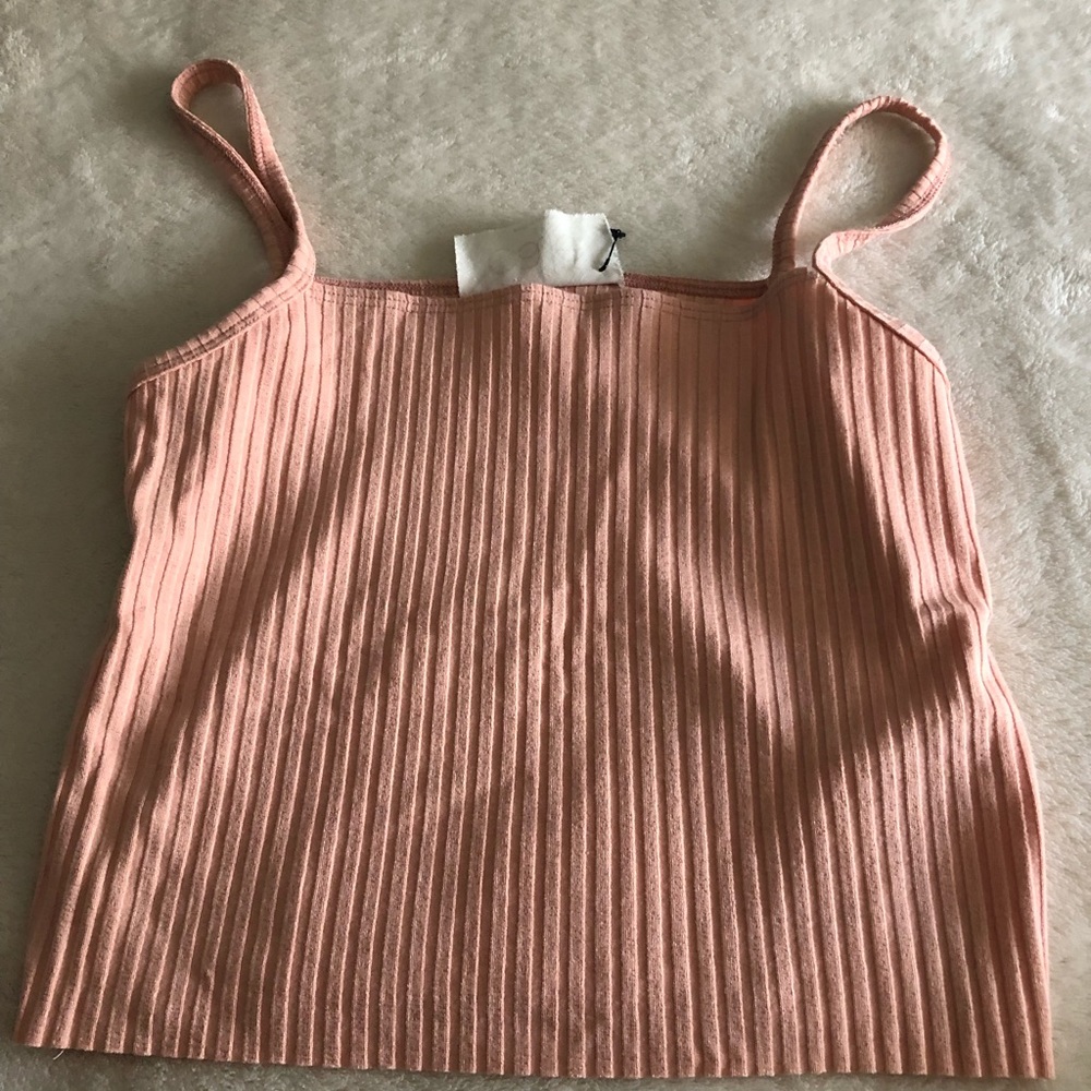 pink ribbed tank